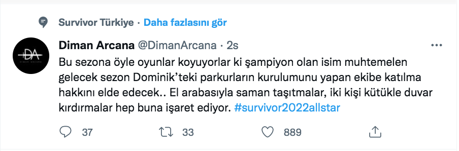 survivor 2022 all star da oynatilan oyun parkurlari icin diman arcana dan elestiri